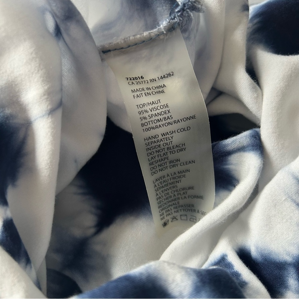 Dex Blue & White Tie Dye Maxi Length Tank Top Style Dress - Picture 12 of 16